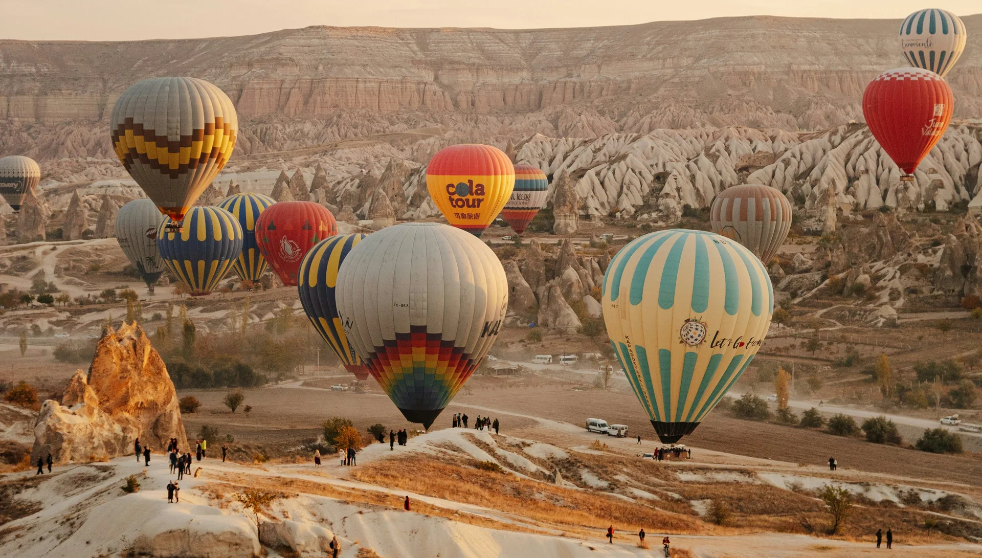 Cappadocia hot air balloons over Love Valley at sunrise