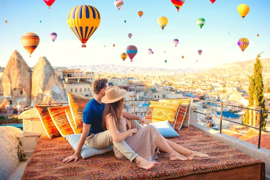 Göreme balloon flight and Cappadocia landscape