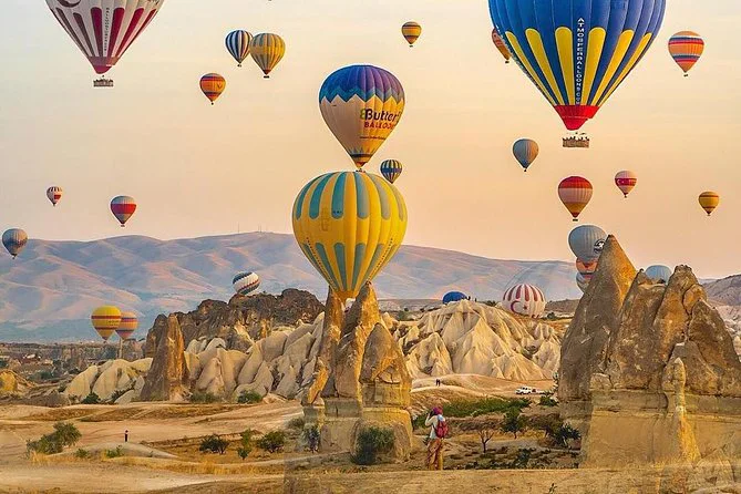 Cappadocia sunrise balloon tour landscape